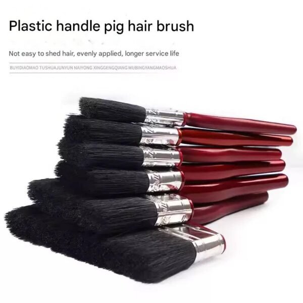 Red handle pig hair brush - Image 3