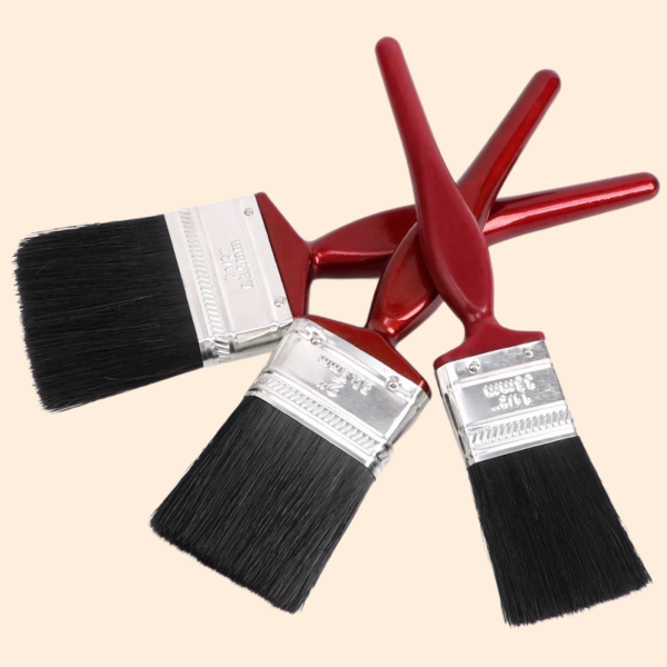 Red handle pig hair brush - Image 2